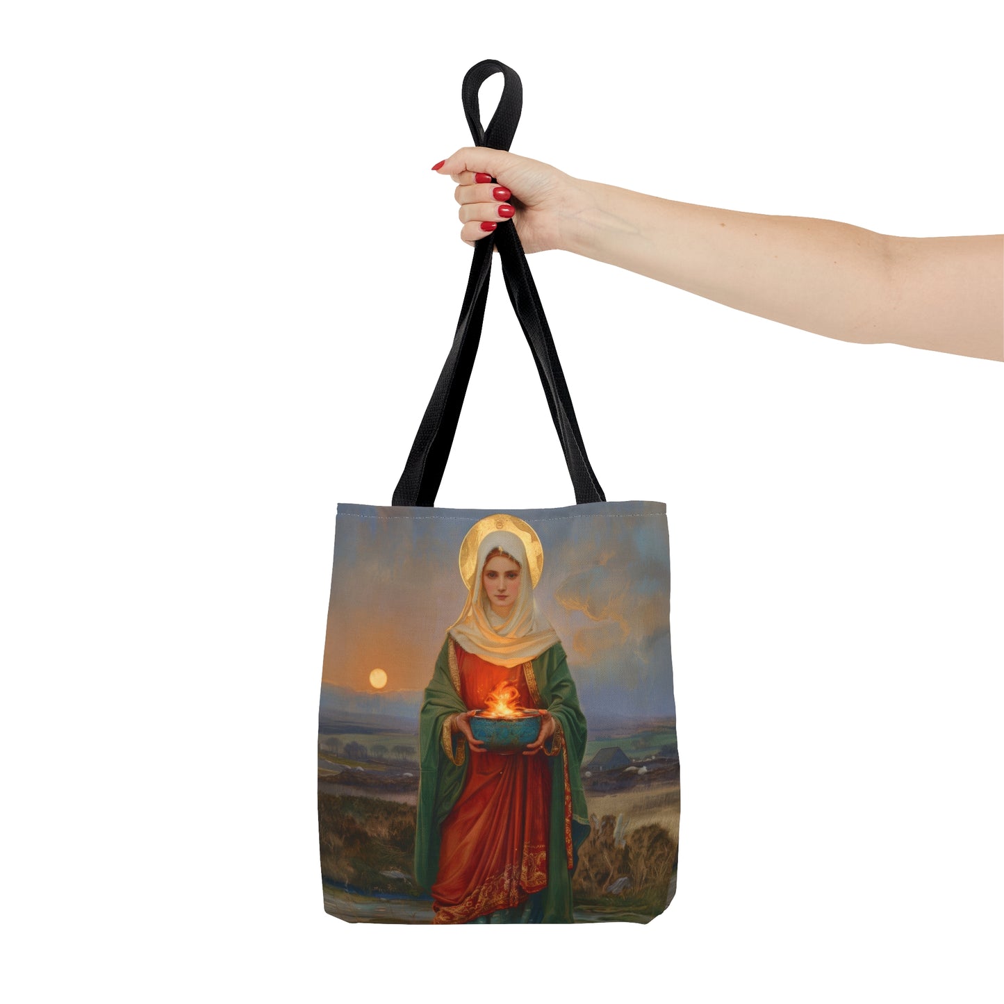 Saint Brigid of Ireland / Kildare Tote Bag - Large Medium Small Faith Art Bag - Catholic Faith Purse - Religious - Prayer Bag - Devotional