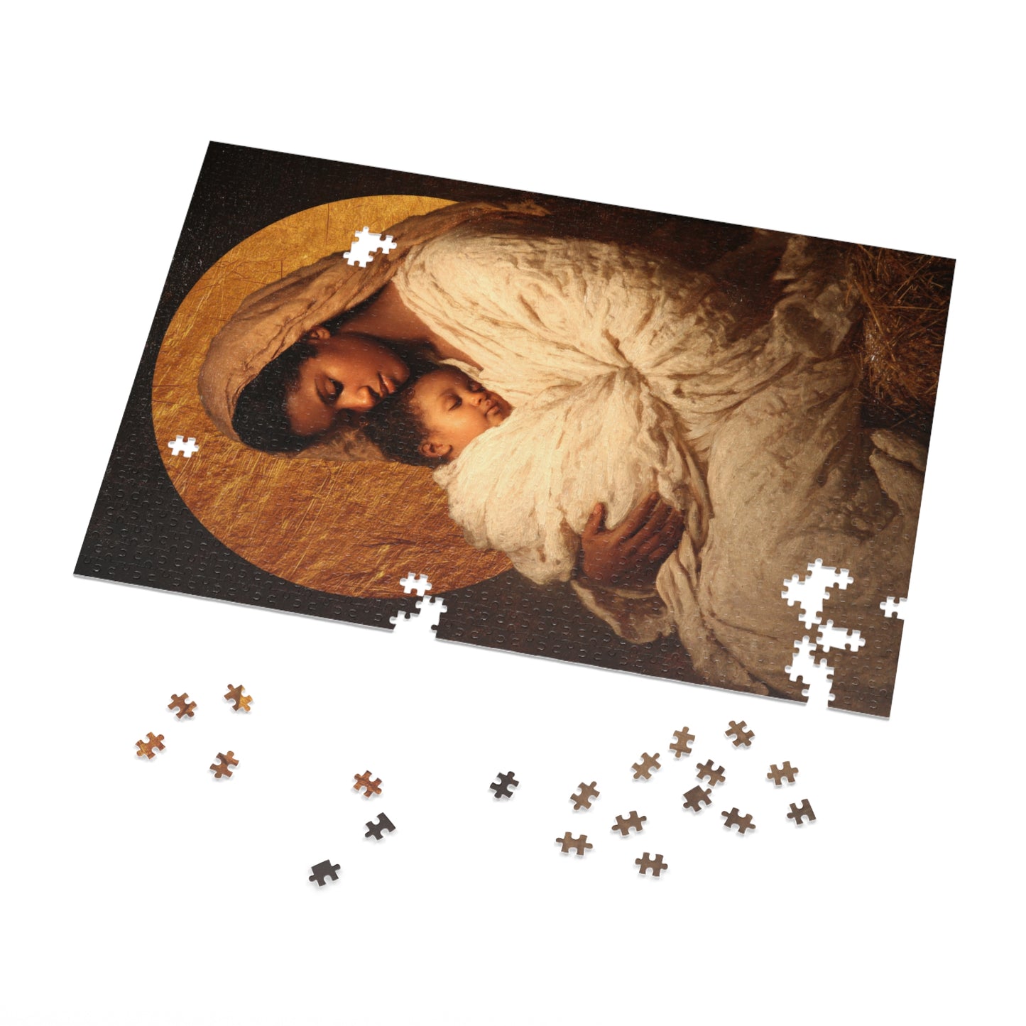 Our Lady of the Manger - Mother Mary and the Christ Child - Puzzle & Keepsake Tin - Religious Jigsaw Puzzle (30, 110, 252, 500,1000-Piece)