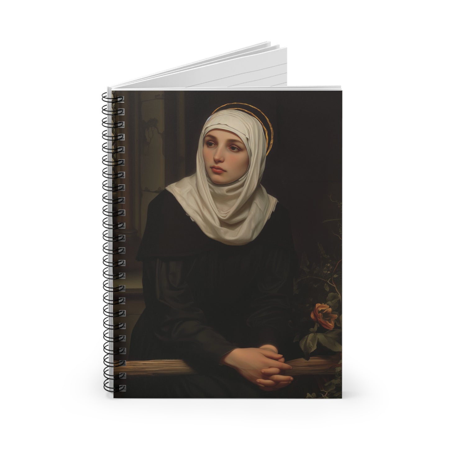 Saint Angela Merici - Sanctified Souls Art - Religious Based Notebook - Spiral Notebook - Ruled Line