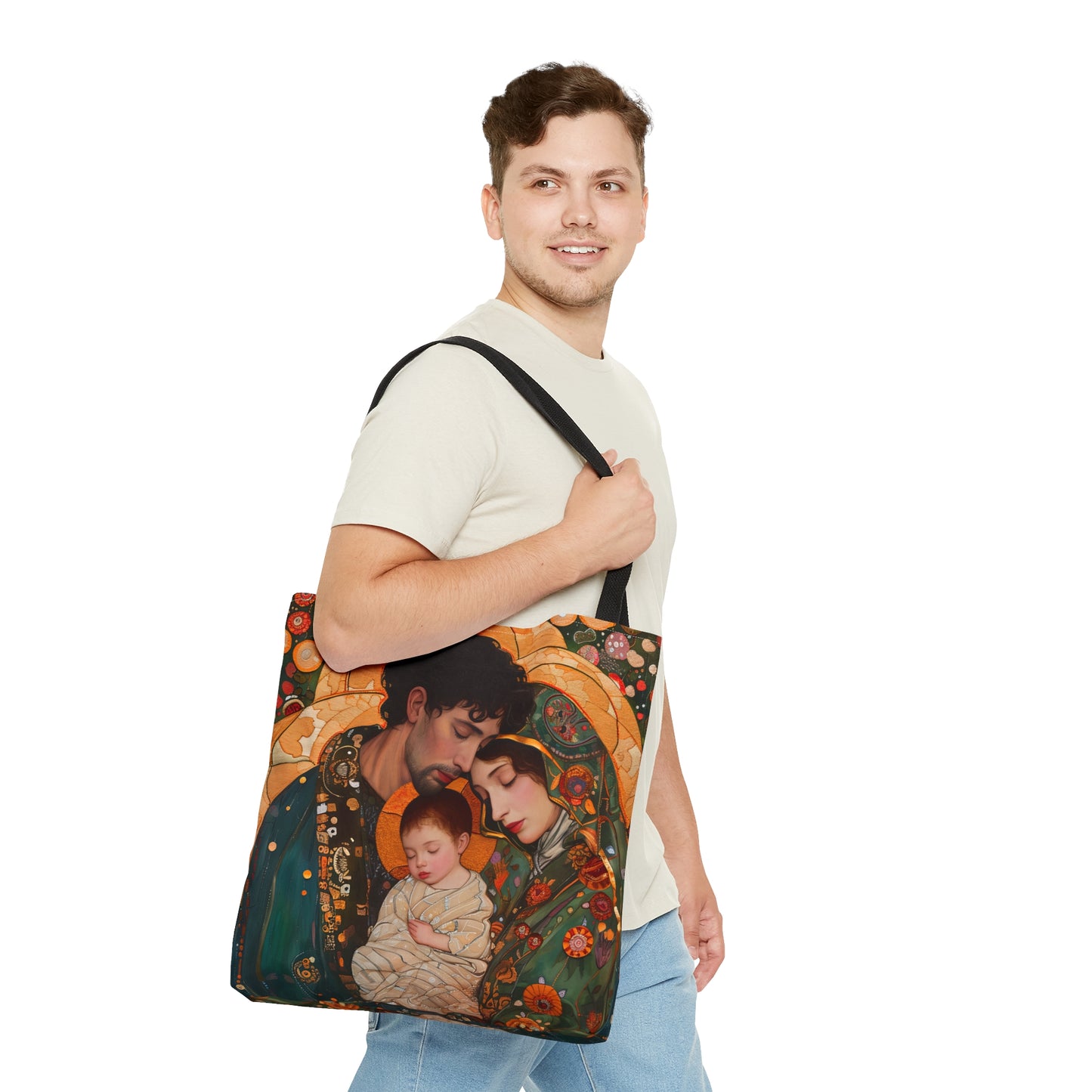 Guiding Light - Mary, Joseph, and the Infant Jesus Tote Bag - Large Medium Small Faith Art Bag - Holy Family Purse - Double Sided