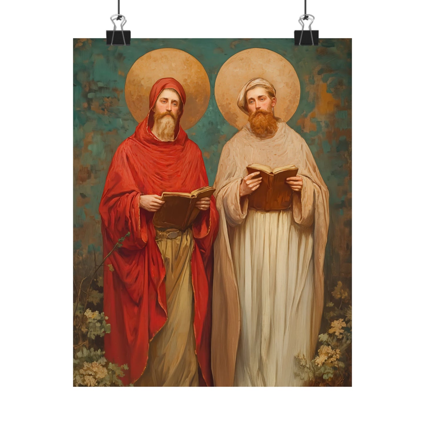 Saints Cosmas and Damian -  Catholic Art - Multiple Sizes - Premium Posters - Catholic Art - Christian Home - Brother Martyr Art - Christian