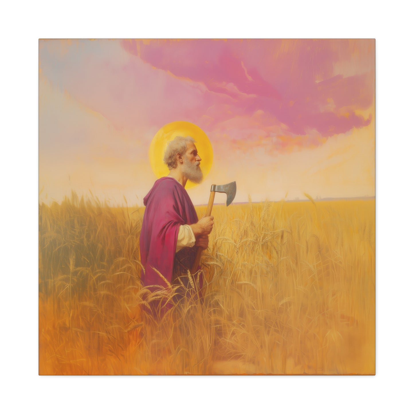 Saint Matthias -  Museum Wrapped Canvas - Sanctified Souls Print - Religious Art for your Home - Catholic Patron Saint Art