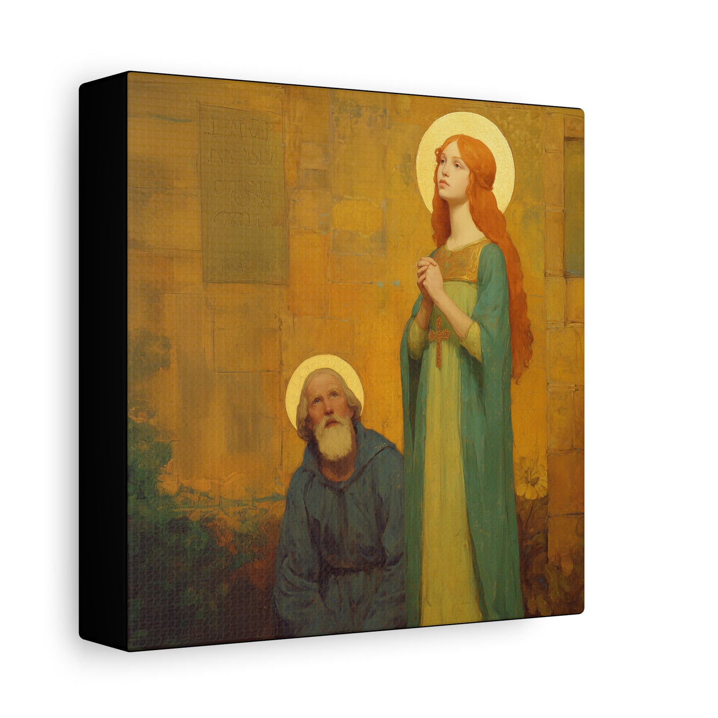 Saints Justina and Cyprian - Multiple Sizes - Catholic Home art - Museum Wrapped Canvas - Sanctified Souls Print - Catholic Martyr Art