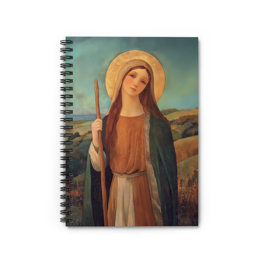 Saint Breage // Saint Breaca - Sanctified Souls Art - Religious Based Notebook - Spiral Notebook - Ruled Line