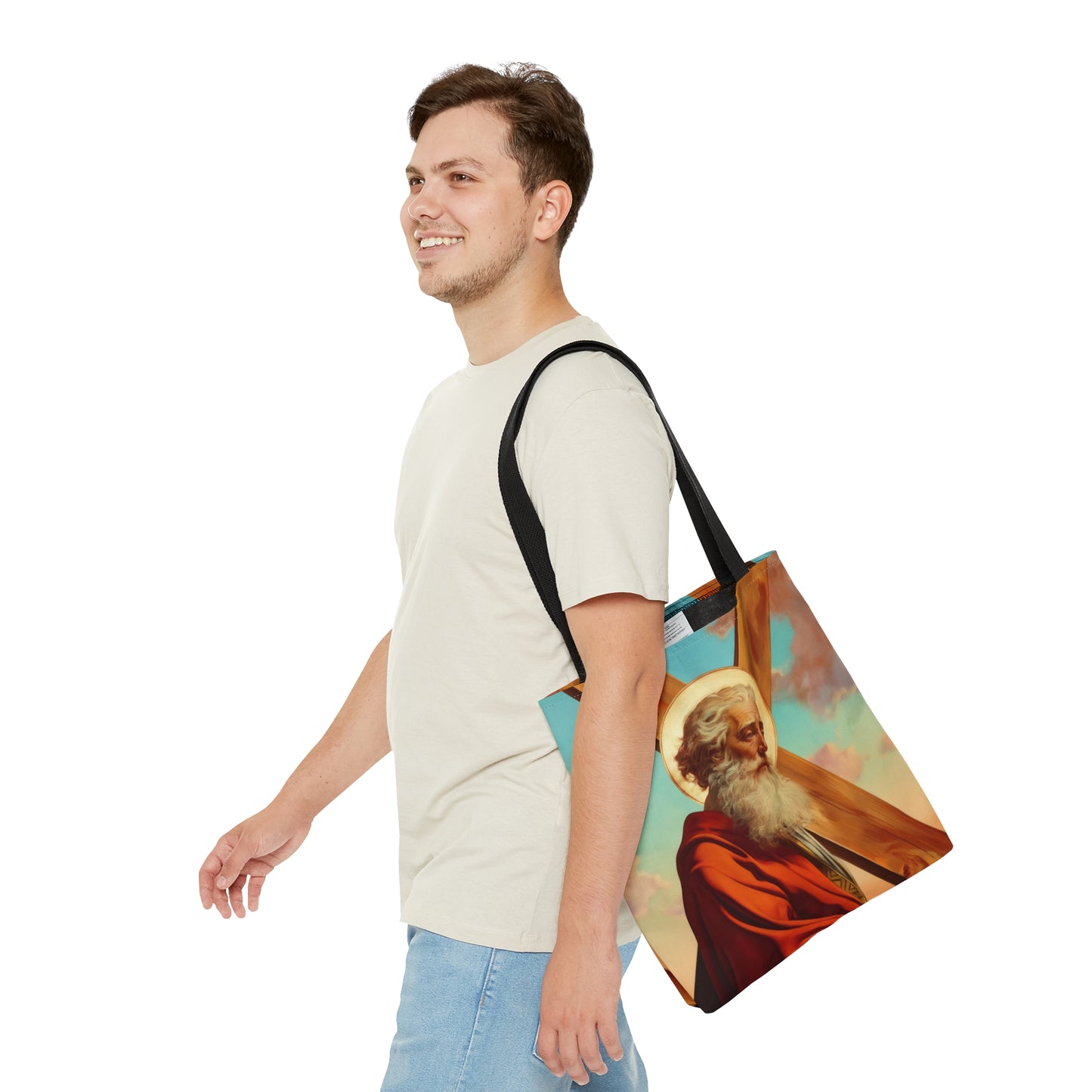 Saint Andrew the Apostle Tote Bag - Large Medium Small Faith Art Bag - Catholic Faith Purse - Religious - Prayer Bag - Devotional