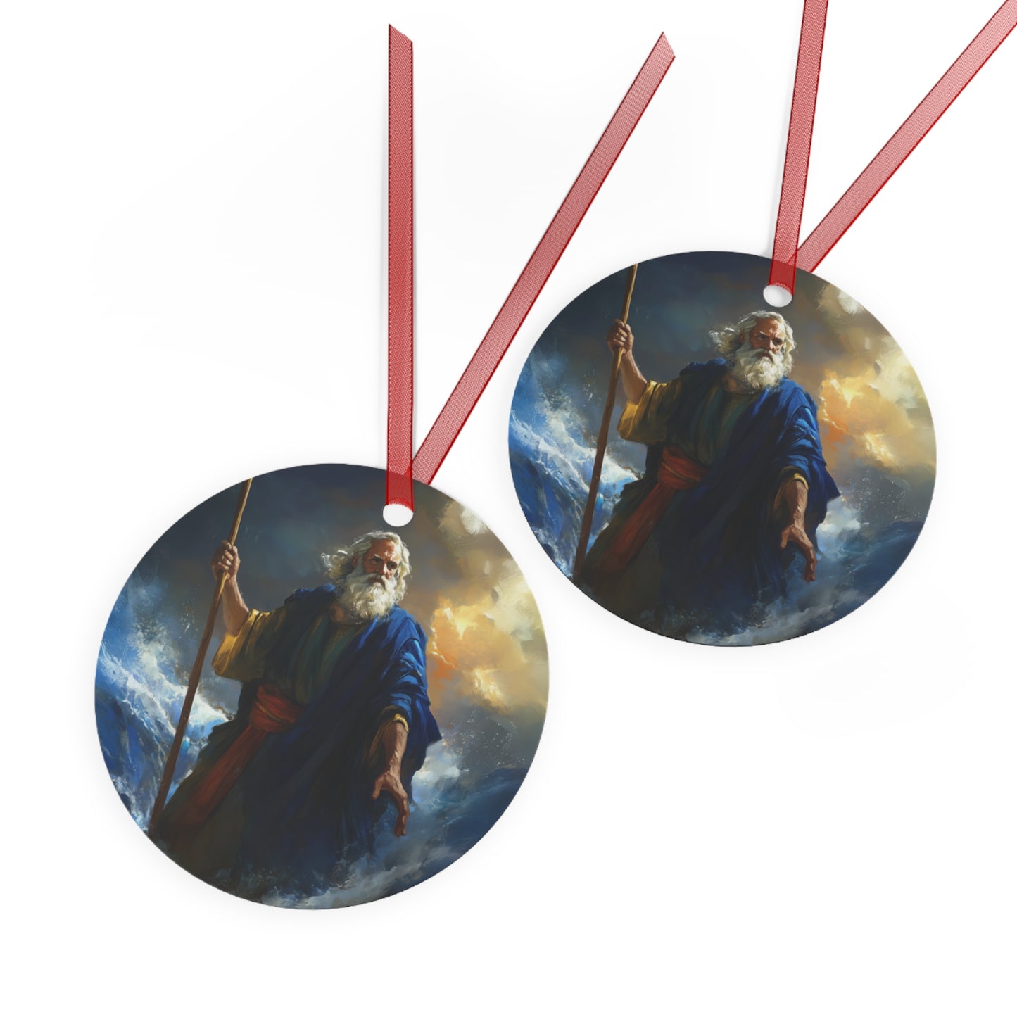 Moses Before the Trembling Sea - Metal Ornament - Religious Holiday Christmas Ornament and Keepsake