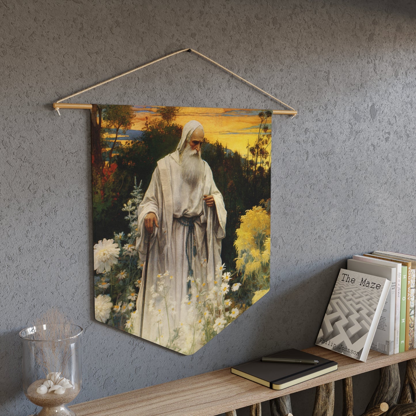 Saint Phocas Wall Banner / Wall Hanging / Pennant - Prayer room art - Catholic Home -  18" x 21"
