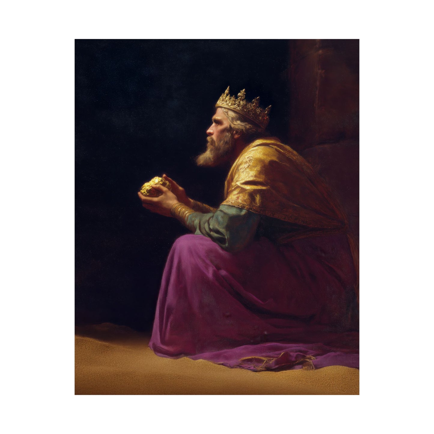 Melchior and the Gift Fit for a King - 3 Wise Men - Sanctified Souls Print - Multiple Sizes - Premium Matte Vertical Posters