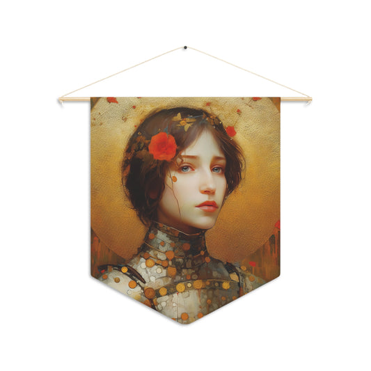 Saint Joan of Arc Wall Banner / Wall Hanging - Prayer room art - Catholic Home Art - Large Saint Art - 18" x 21"