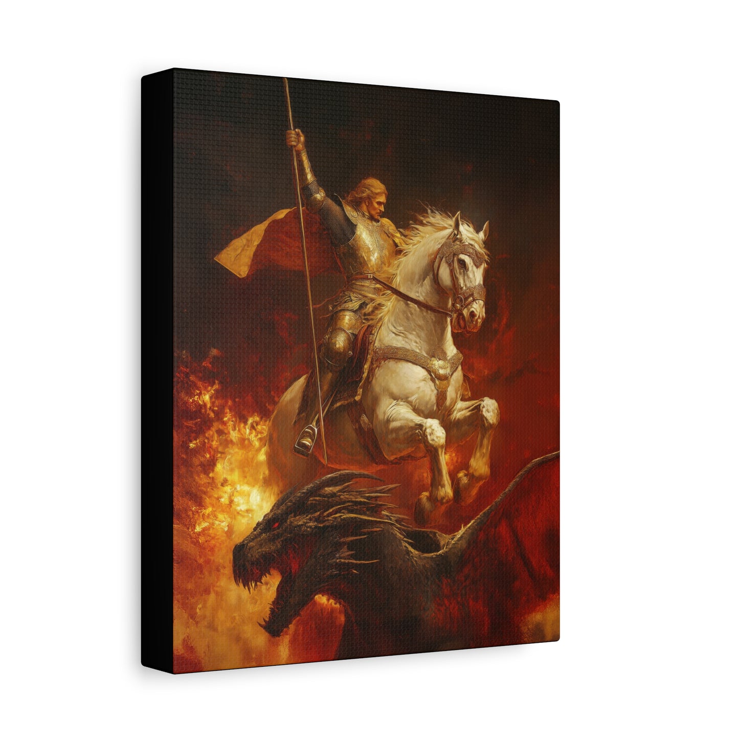 Saint George -  Museum Wrapped Canvas - Sanctified Souls Print - Religious Art for your Home - Catholic Patron Saint Art
