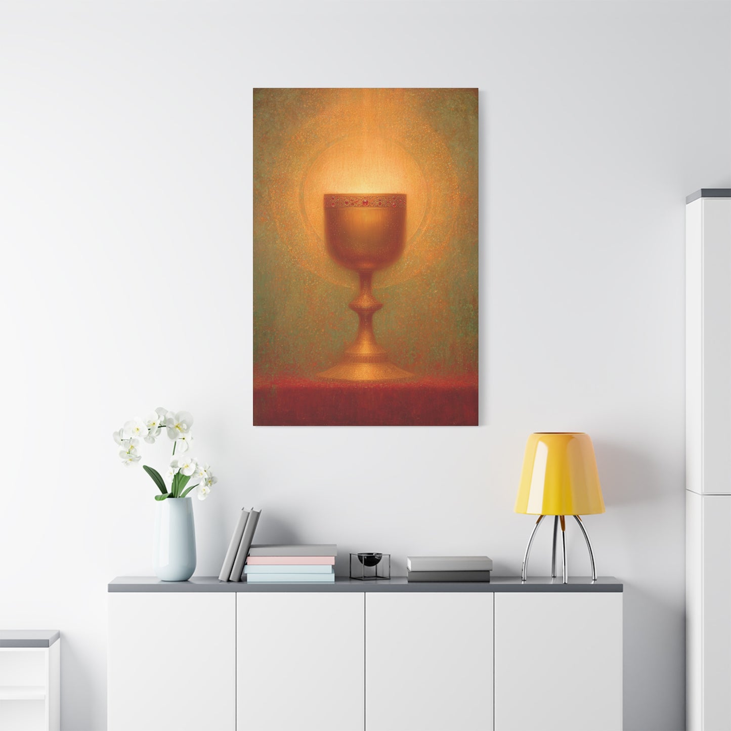 Chalice of the Lamb, Light of the World - The Holy Grail - Gallery Wrapped Canvas - Print - Religious Art for your Home - Catholic Art
