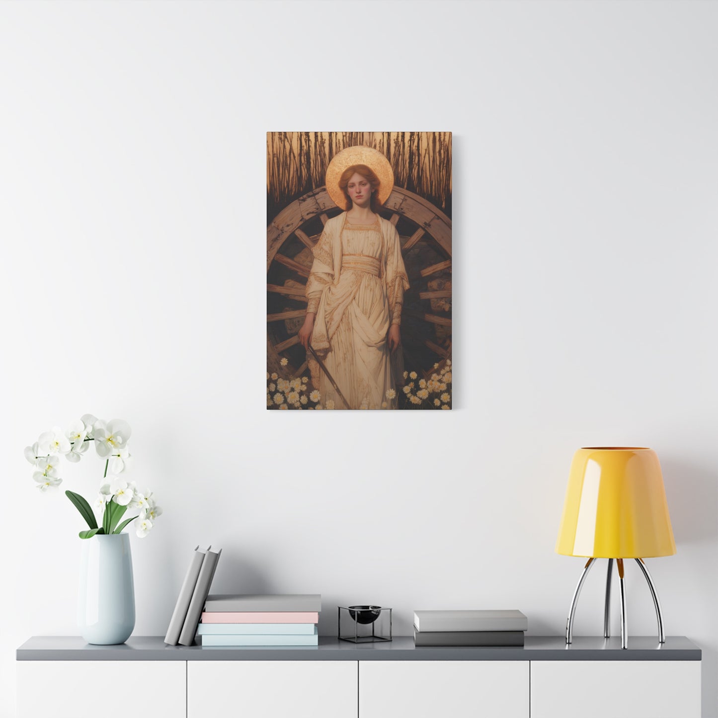 Saint Catherine of Alexandria -  Museum Wrapped Canvas - Sanctified Souls Print - Religious Art for your Home - Catholic Patron Saint Art