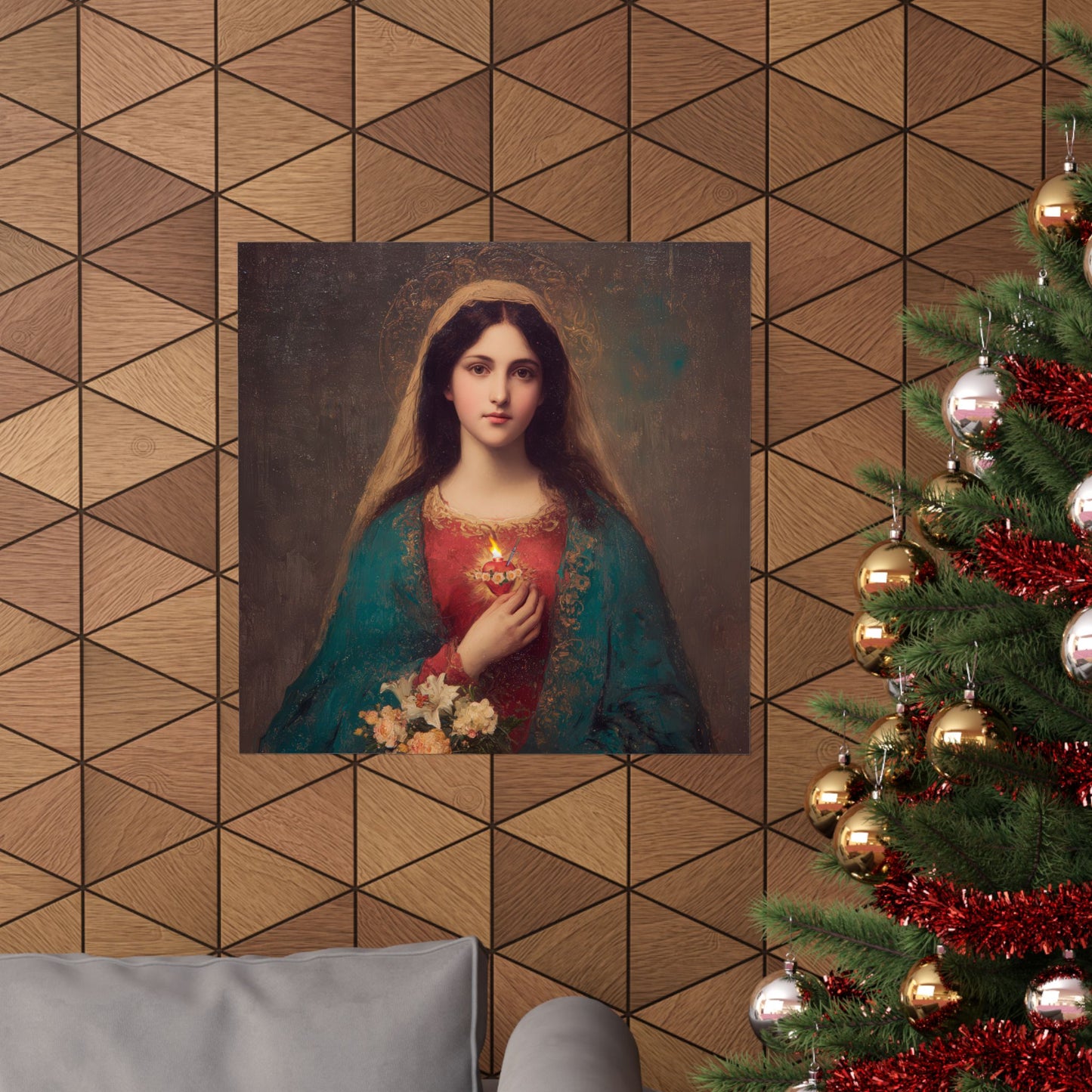 The Immaculate Heart of Mary - Mother Mary - Marian Art - Sanctified Souls Print - Multiple Sizes - Premium Matte Vertical Posters