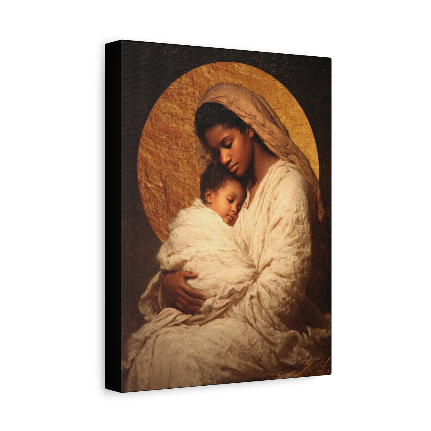 Our Lady of the Manger - Mother Mary and the Christ Child - Gallery Wrapped Canvas - Print - Religious Art for your Home - Catholic