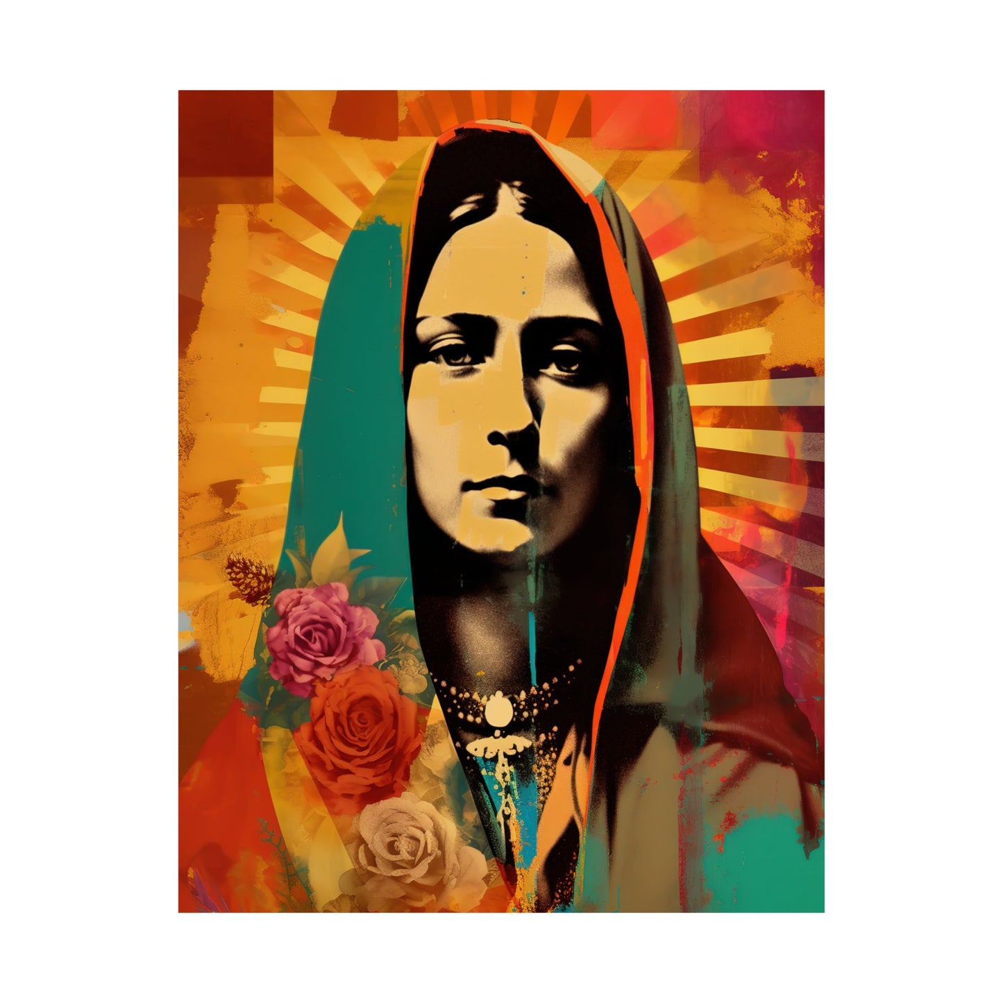 Radiant Guadalupe  - Sanctified Souls Print - Multiple Sizes - Premium Matte Vertical Posters - Our lady
