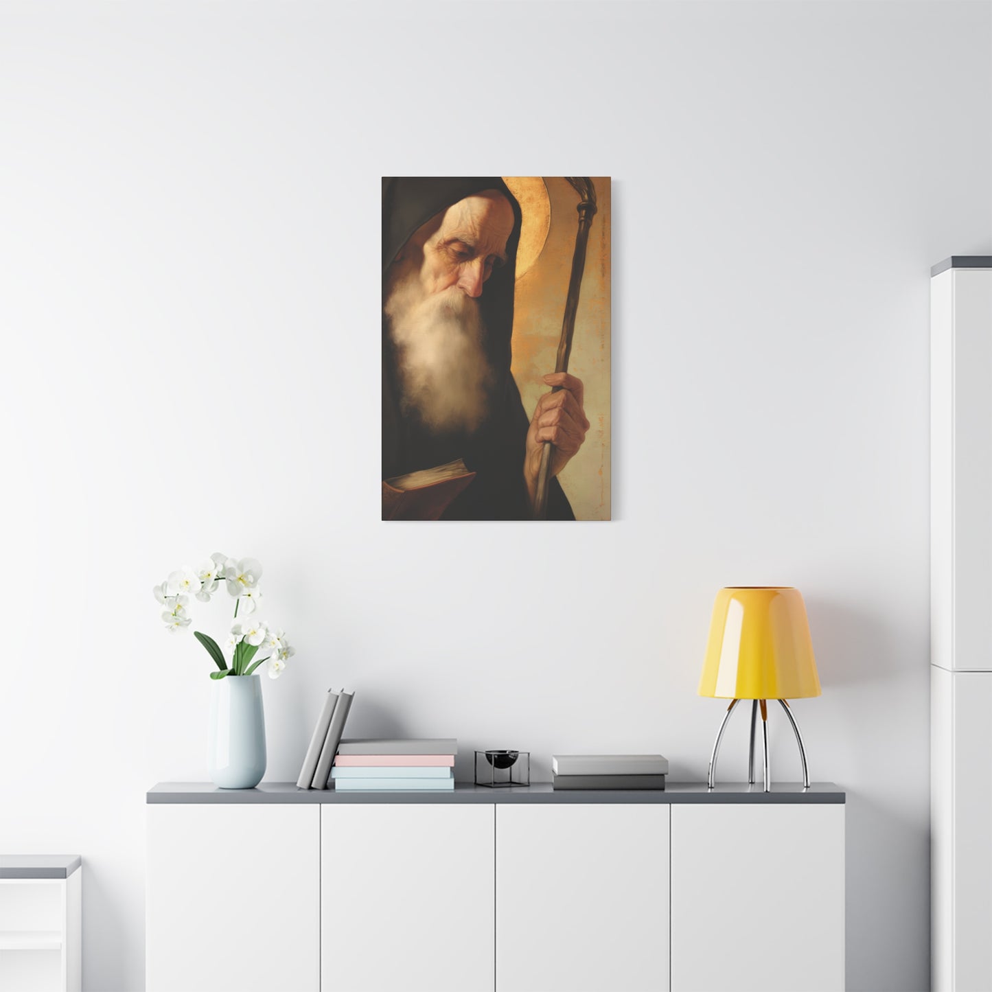 Saint Benedict - Museum Wrapped Canvas - Sanctified Souls Print - Religious Art for your Home