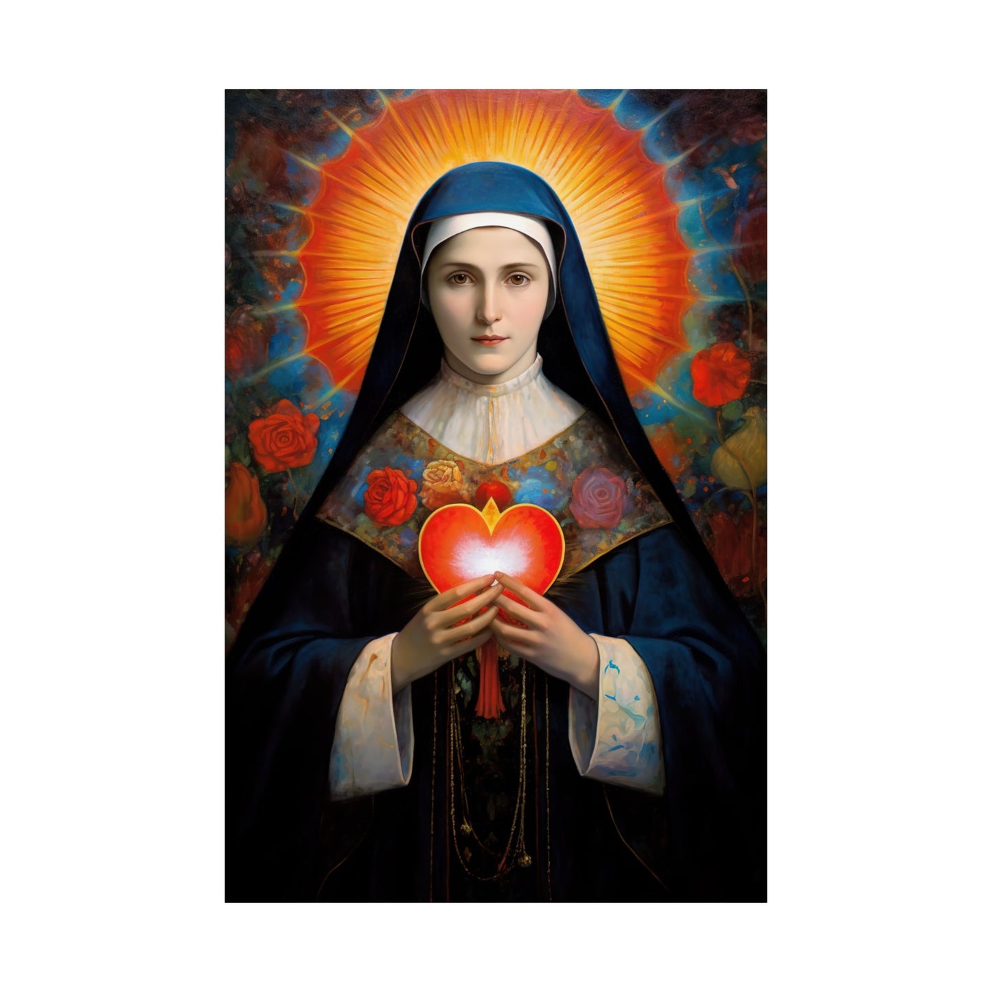 Saint Jane Frances de Chantal Print - Sanctified Souls Print - Multiple Sizes - Premium Matte Vertical Posters