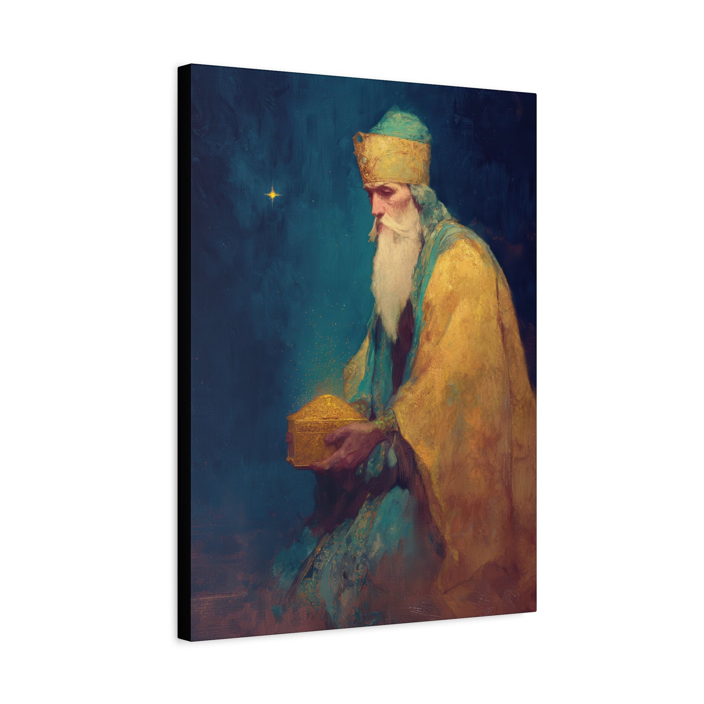 Caspar and the Offering of Worship - 3 Wise Men - Gallery Wrapped Canvas - Print - Religious Art for your Home - Catholic