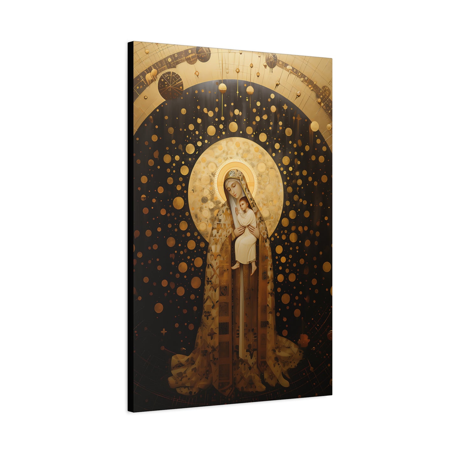 The Golden Mary - Mary the Blessed Virgin - Gallery Wrapped Canvas - Sanctified Souls Print - Religious Art for your Home - Pop Art
