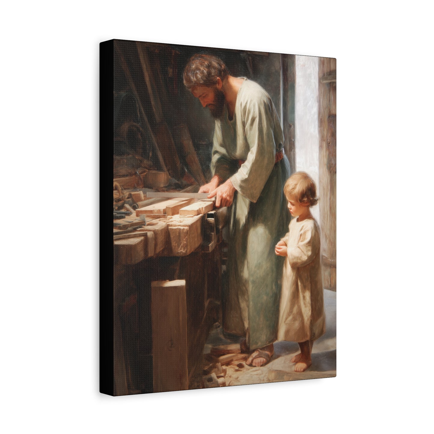 Saint Joseph the Worker - Museum Wrapped Canvas - Sanctified Souls Print - Religious Art for your Home
