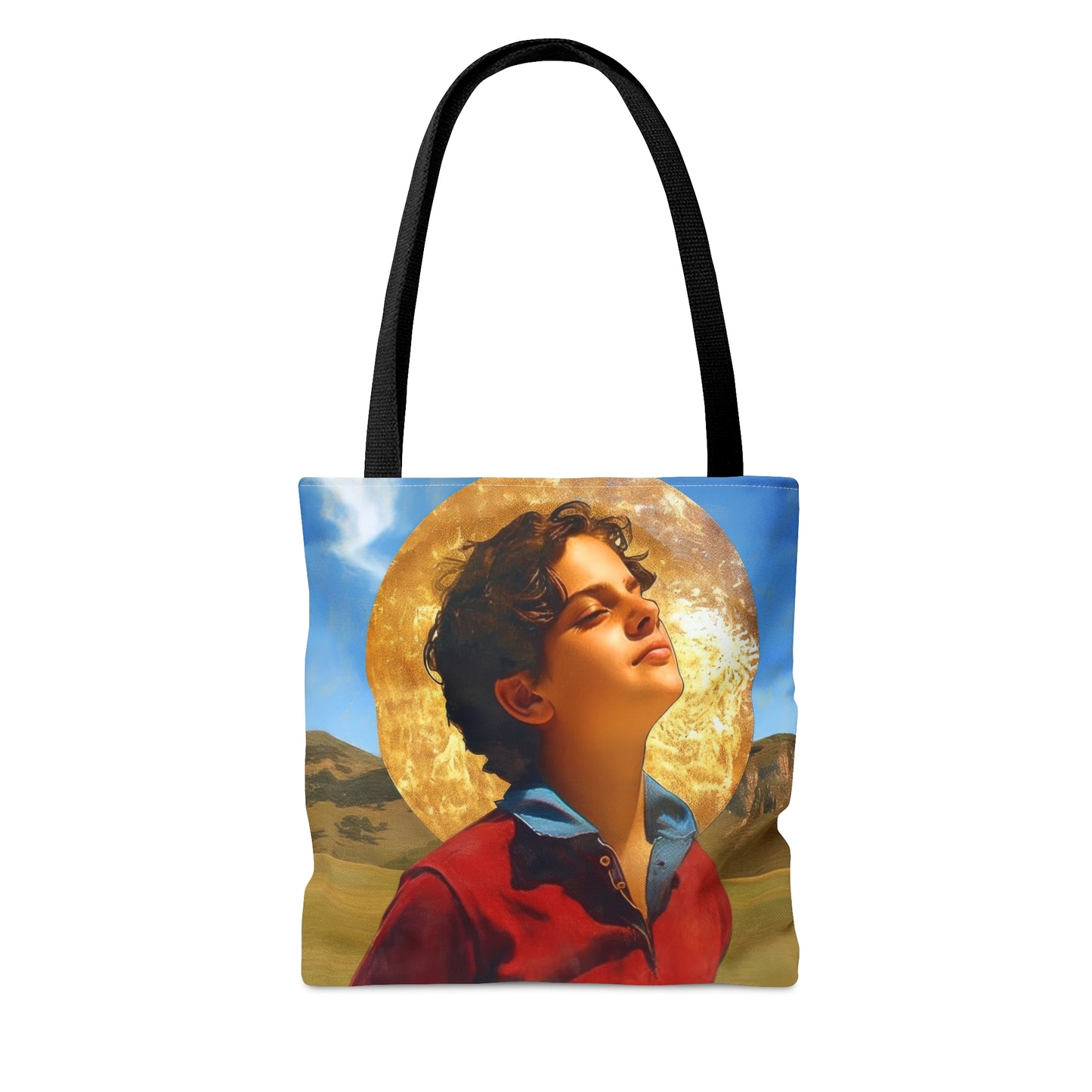 Saint Carlo Acutis Tote Bag - Large Medium Small Faith Art Bag - Catholic Faith Purse - Double Sided