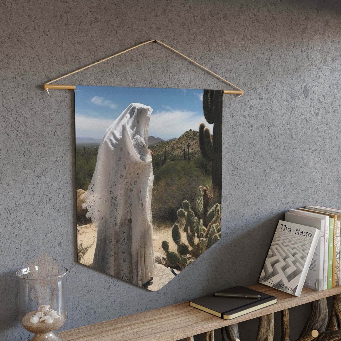 Saint Amma Sarah of the Desert Wall Banner / Wall Hanging / Desert Mother Saint - Religious Wall Tapestry - Catholic Art - 18" x 21"