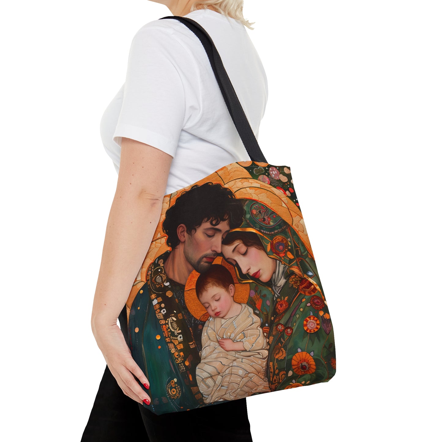 Guiding Light - Mary, Joseph, and the Infant Jesus Tote Bag - Large Medium Small Faith Art Bag - Holy Family Purse - Double Sided