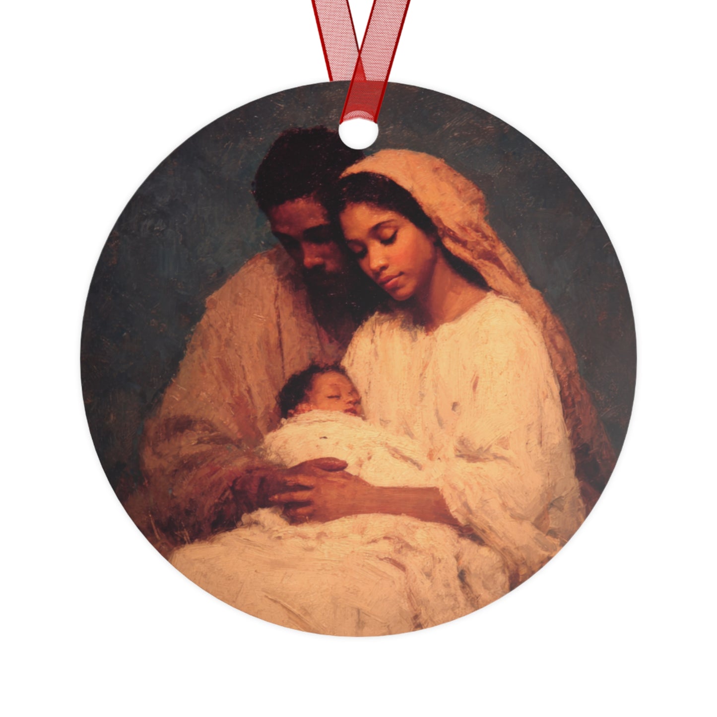 Love Made Visible in the Holy Family- Metal Ornament - Religious Holiday Christmas Ornament and Keepsake