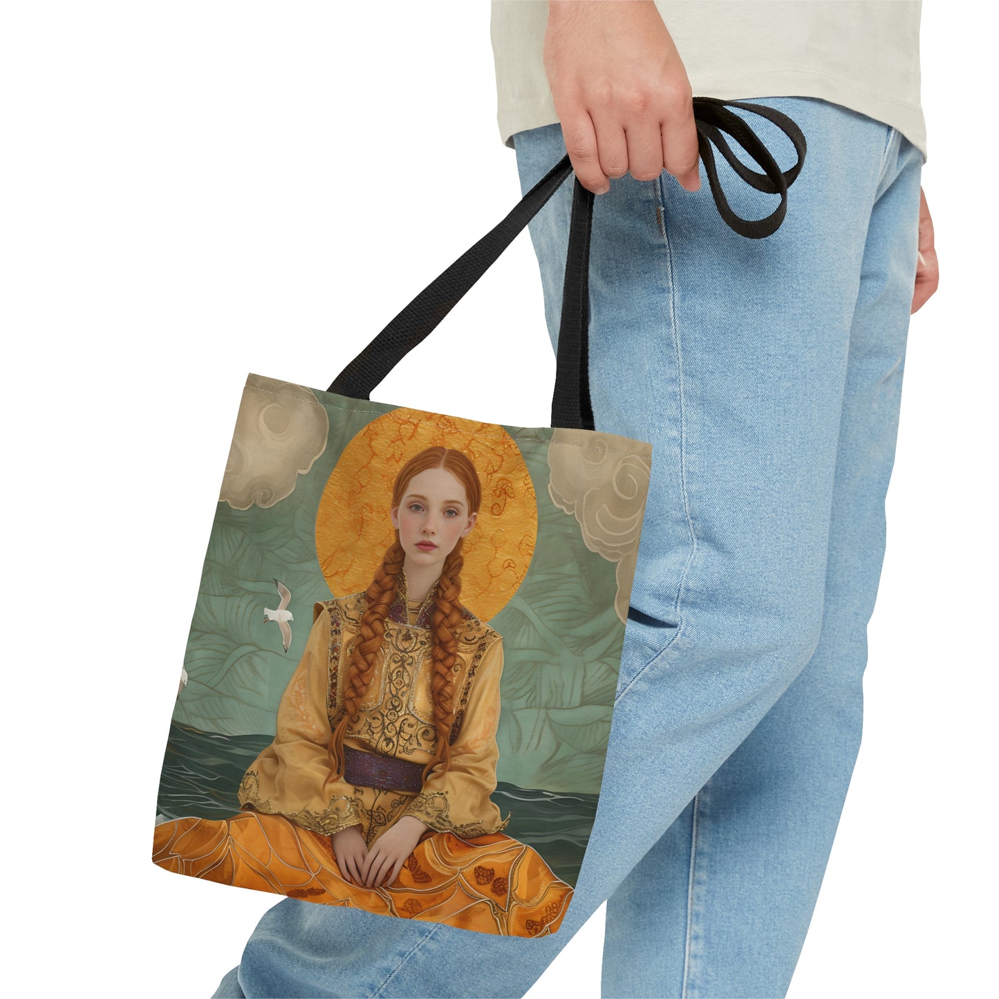 Saint Ia of Cornwall Tote Bag - Three sizes - Large Medium Small Faith Art Bag - Catholic purse - Double Sided - Patron Saint Art