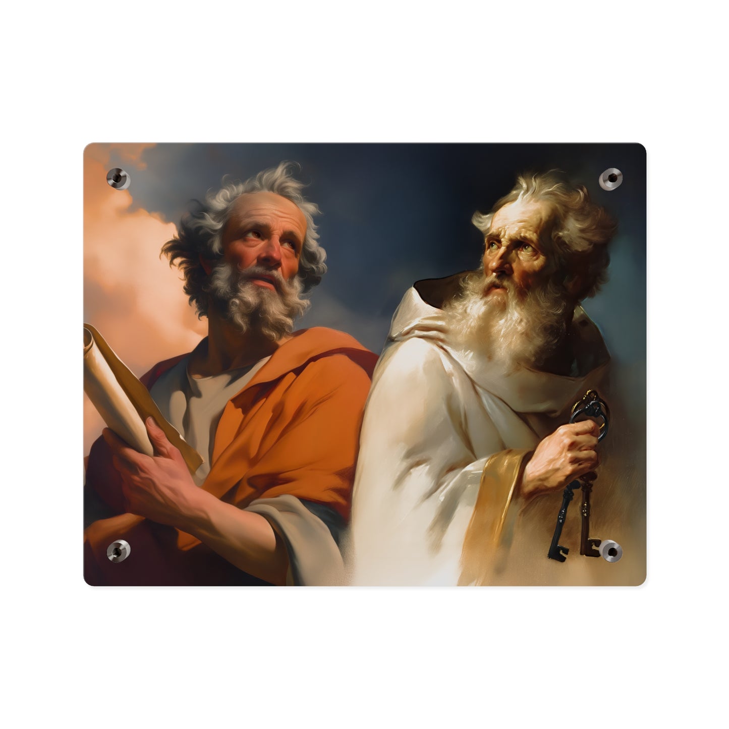 Saint Peter and Saint Paul Acrylic Wall Art Panel - Ready to Hang Acrylic Print - Apostle Art - Catholic Saint Art