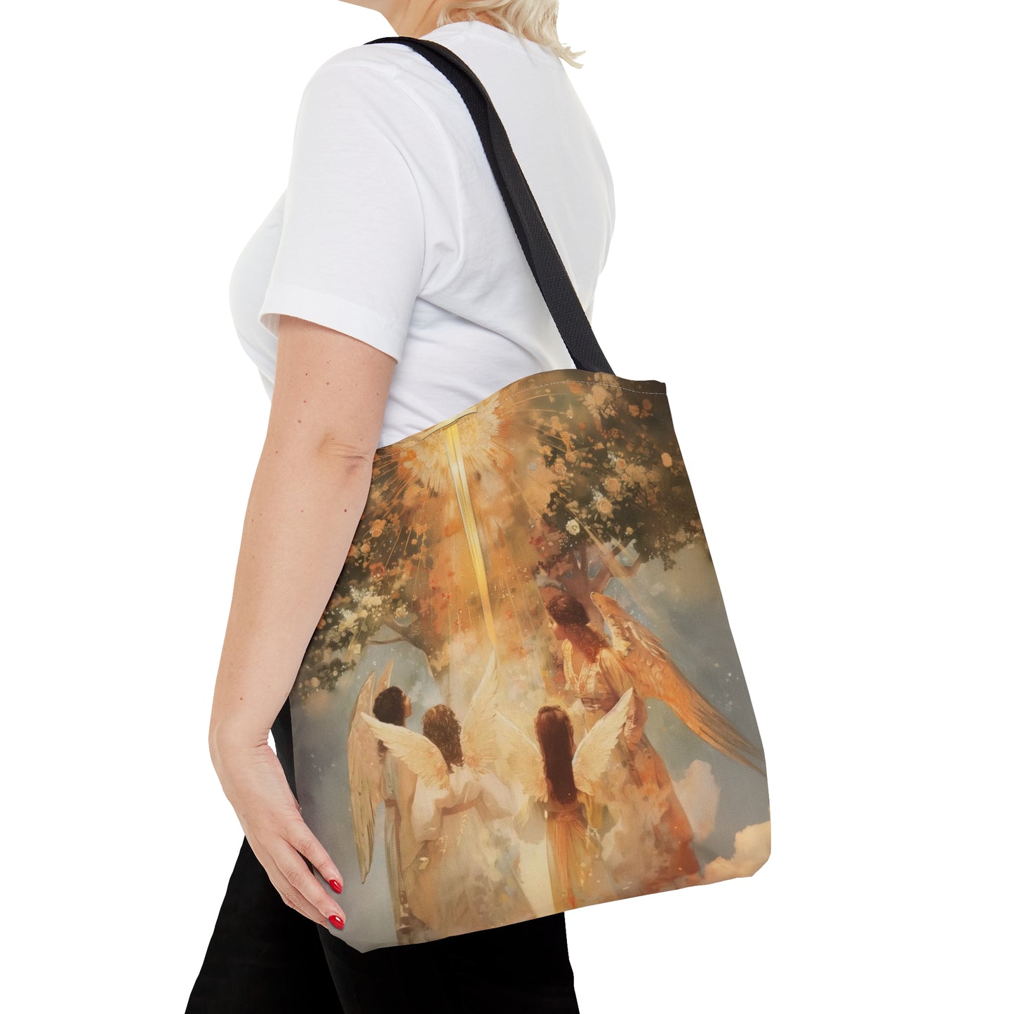 The Watchers of the First Dawn - Guardians of Eden - Tote Bag - Large Medium Small Faith Art Bag - Catholic Faith Purse