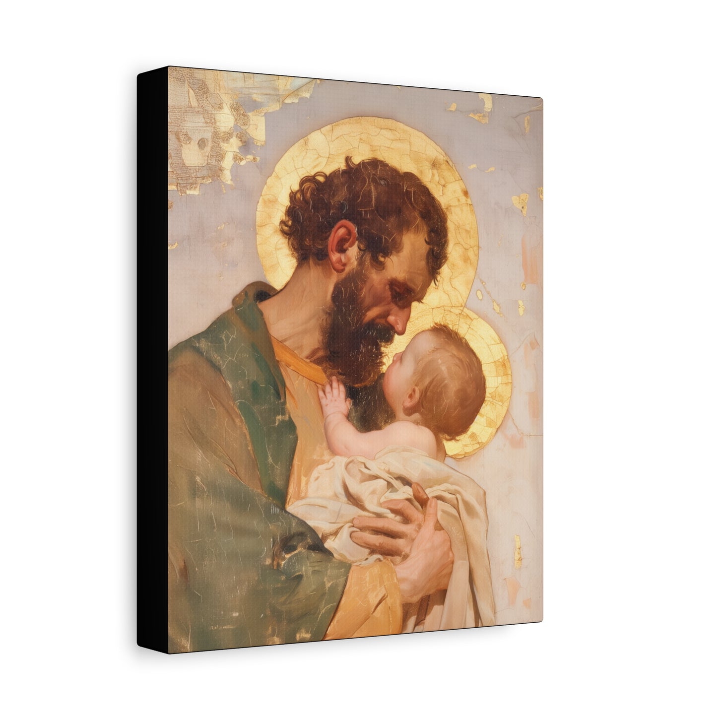 Saint Joseph, Pillar of the Holy Family - Museum Wrapped Canvas - Print - Religious Art for your Home - Christian print - Prayer Room