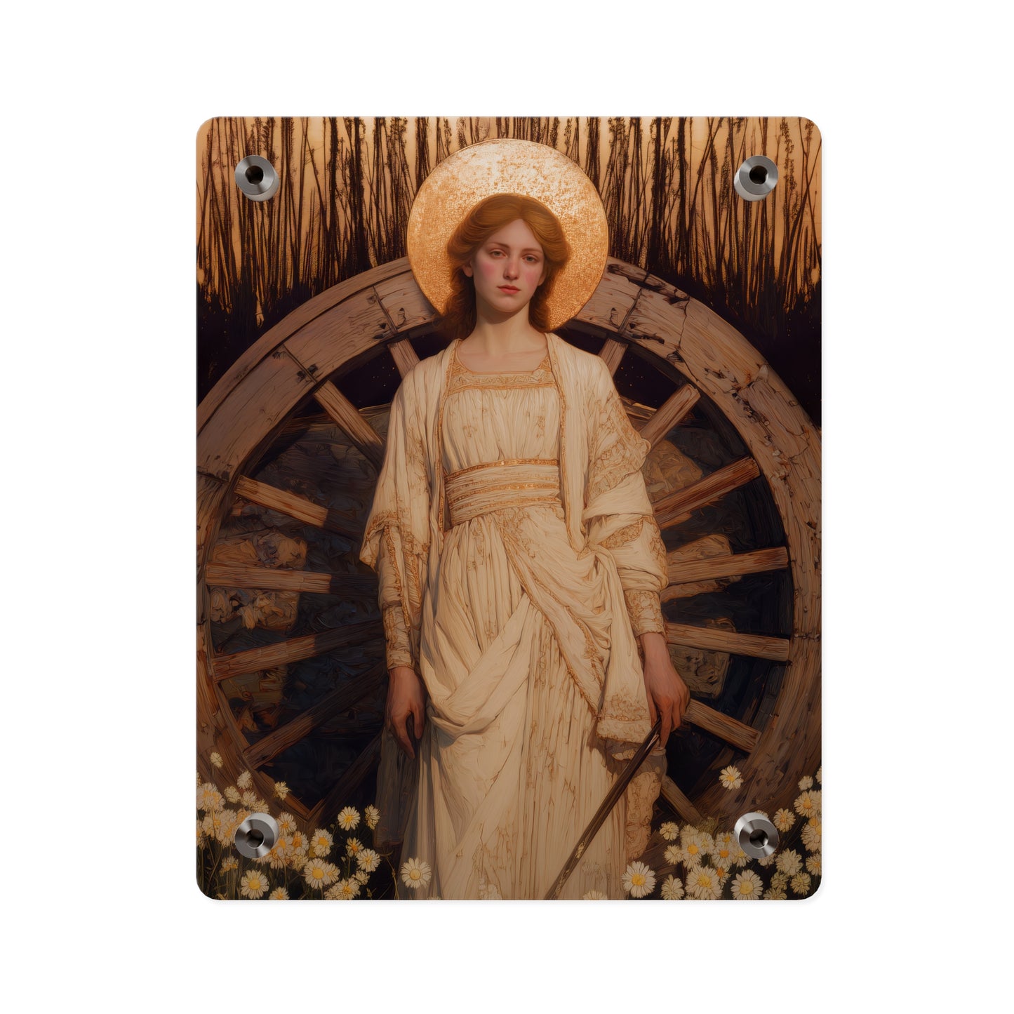 Saint Catherine of Alexandria Wall Art Panel - Ready to Hang Acrylic Print - Catholic Saint Art - Patron Saint Print - No Frame needed