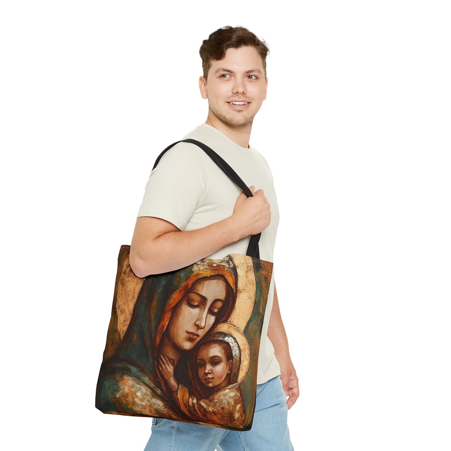 Mother's Blessing - Virgin Mary and the Christ Child Tote Bag - Large Medium Small Faith Art Bag - Re usable Tote Purse - Catholic Art Bag