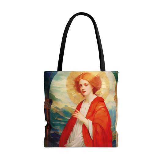 Saint Bibiana Tote Bag - Large Medium Small Faith Art Bag - Re usable Tote Purse - Double Sided - Catholic Art Bag