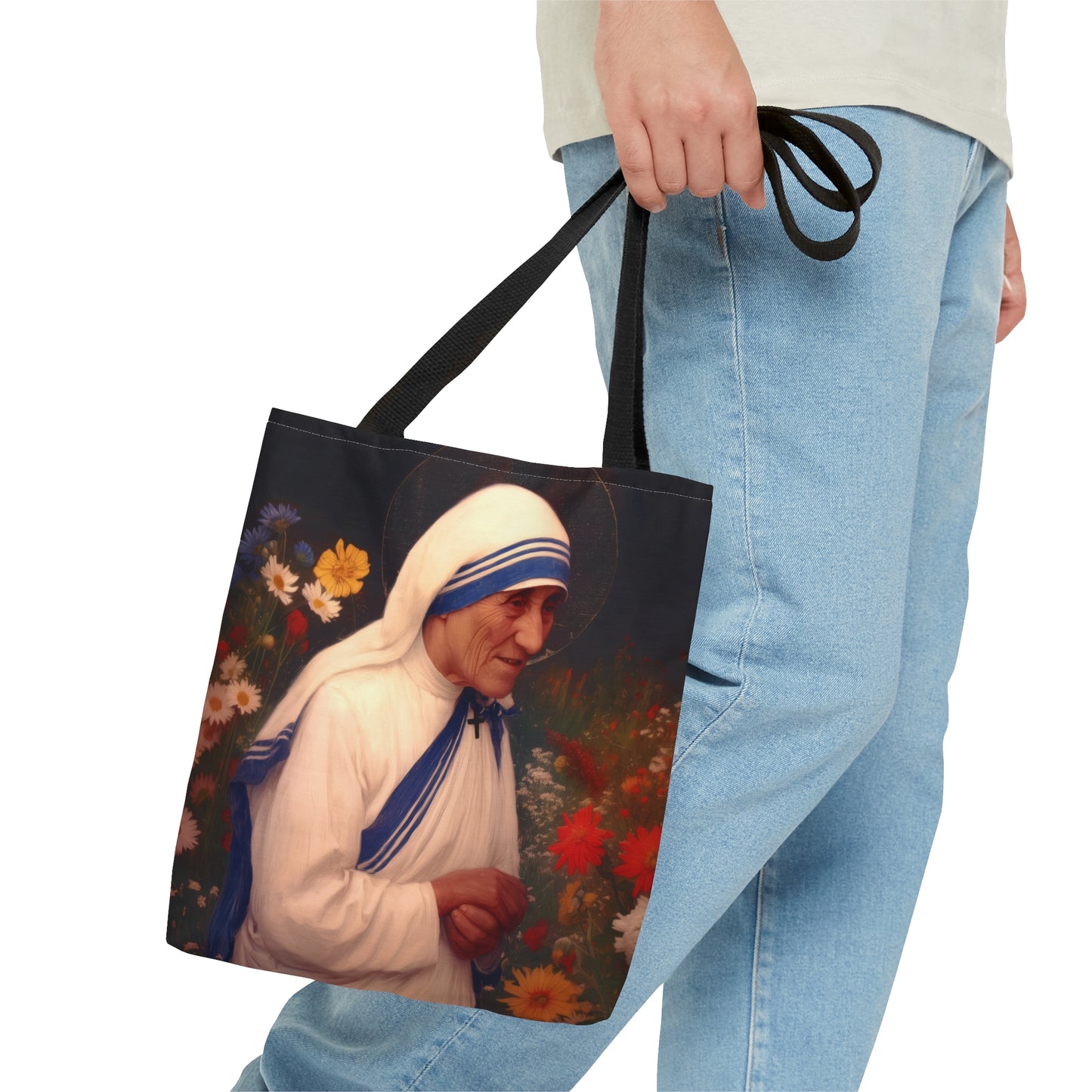 Saint Teresa of Calcutta - Tote Bag - Large Medium Small Faith Art Bag - Bible Study Faith Purse - Double Sided