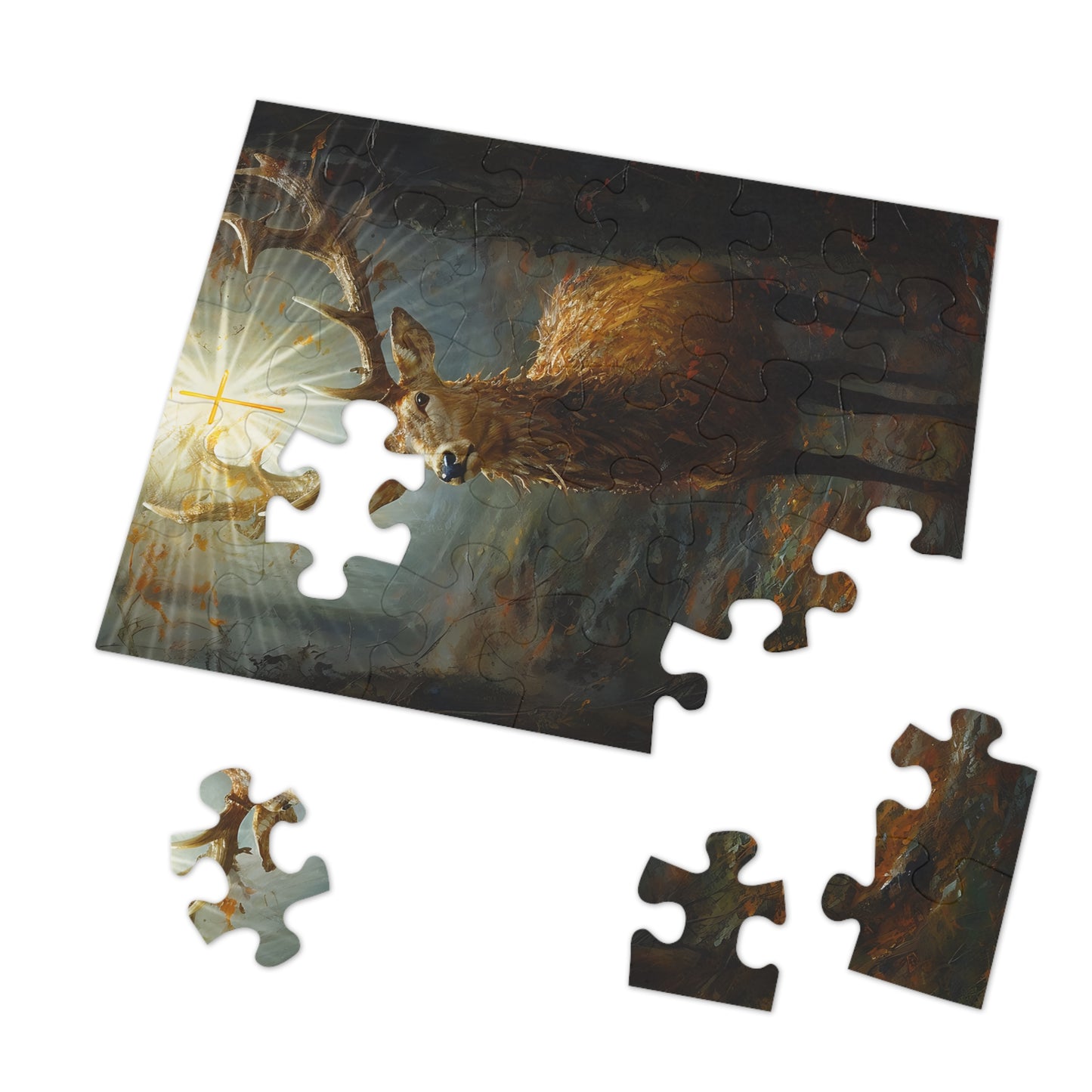 The Stag of Saint Hubert / Saint Hubertus Stag - Puzzle and Keepsake Tin - Jigsaw Puzzle (30, 110, 252, 500,1000-Piece) - Religious Puzzle