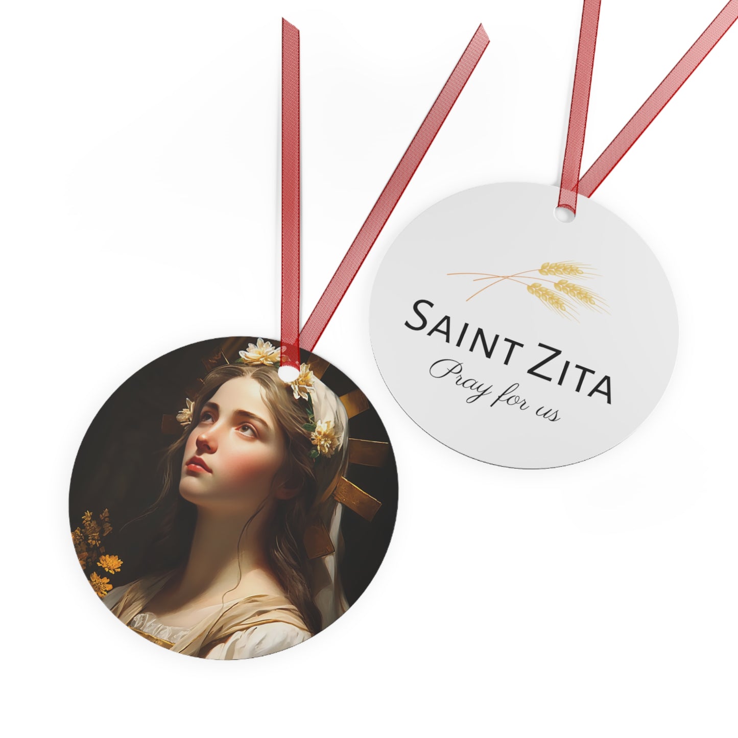 Saint Zita of Lucca - Religious Holiday Christmas Ornament and Keepsake - Double sided Keepsake Religious Ornament