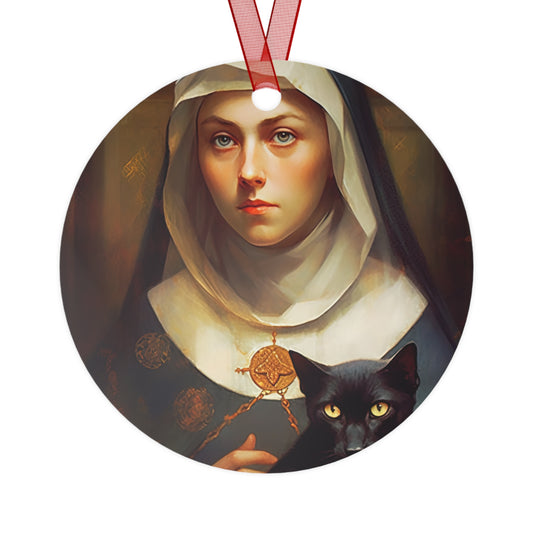 Saint Gertrude - Religious Holiday Christmas Ornament and Keepsake - Double sided Keepsake Religious Ornament