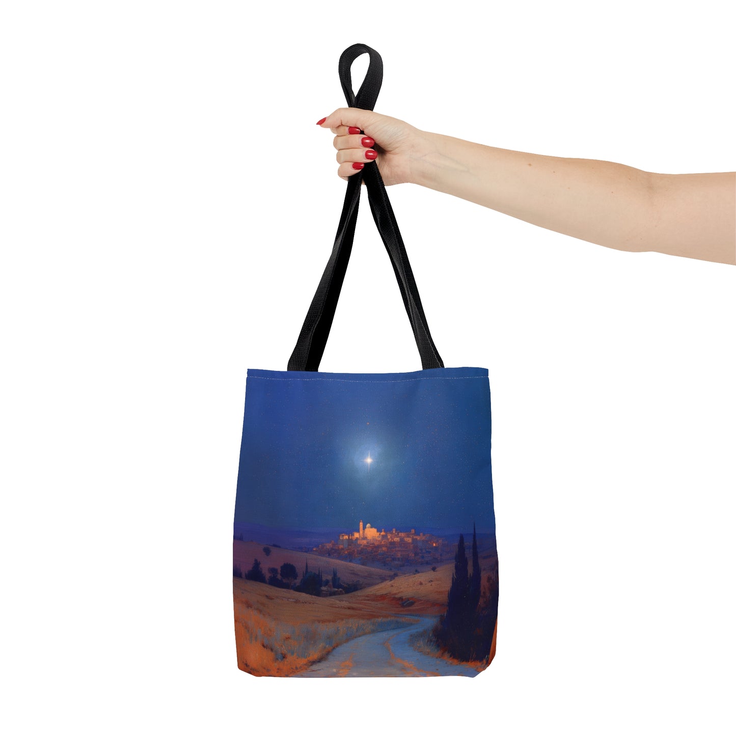 Bethlehem Wrapped in the Light of His Coming Tote Bag - Large Medium Small Faith Art Bag - Catholic Faith Purse - Double Sided