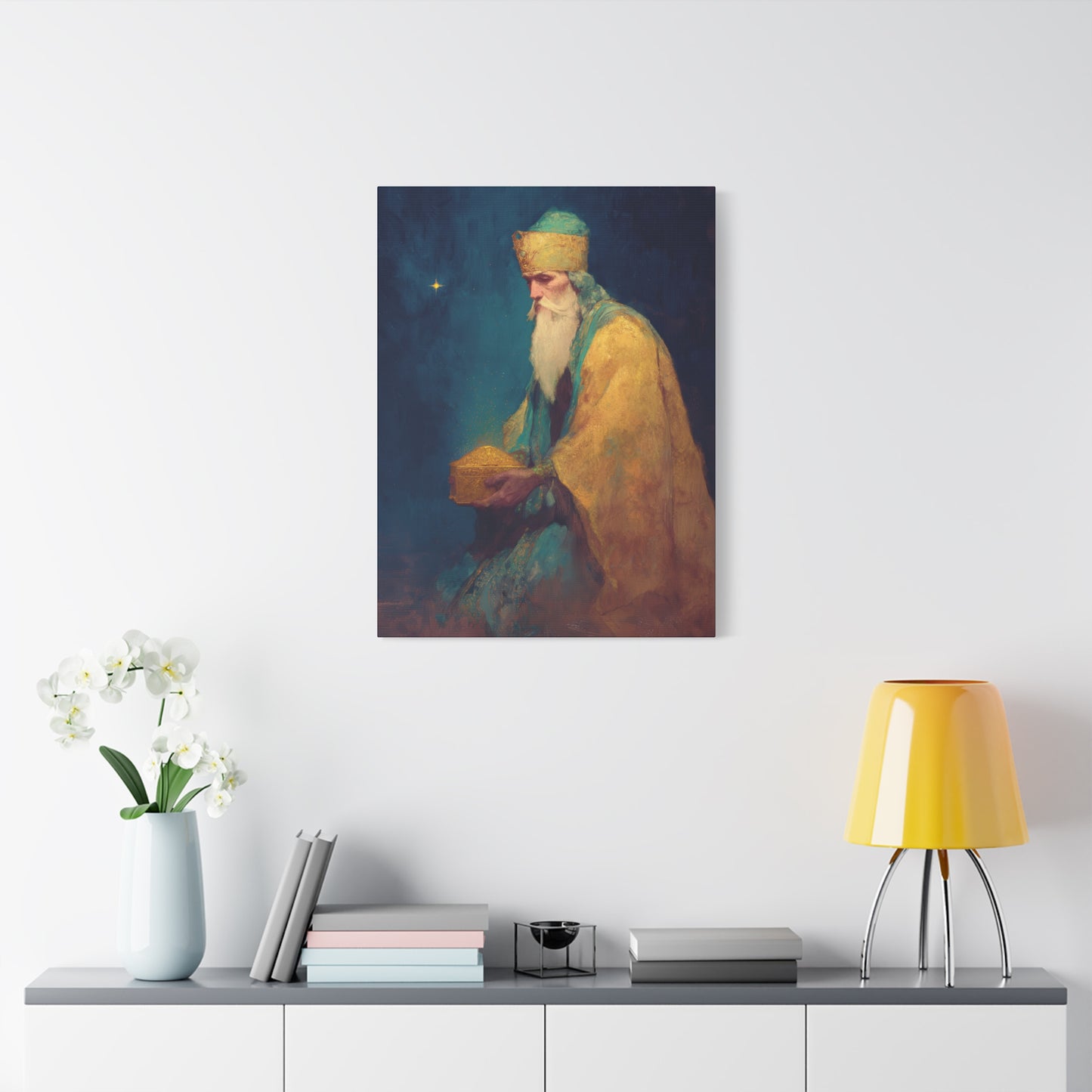 Caspar and the Offering of Worship - 3 Wise Men - Gallery Wrapped Canvas - Print - Religious Art for your Home - Catholic