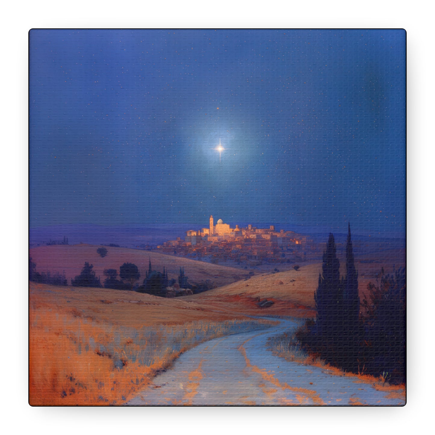 Bethlehem Wrapped in the Light of His Coming - Gallery Wrapped Canvas - Print - Religious Art for your Home - Catholic