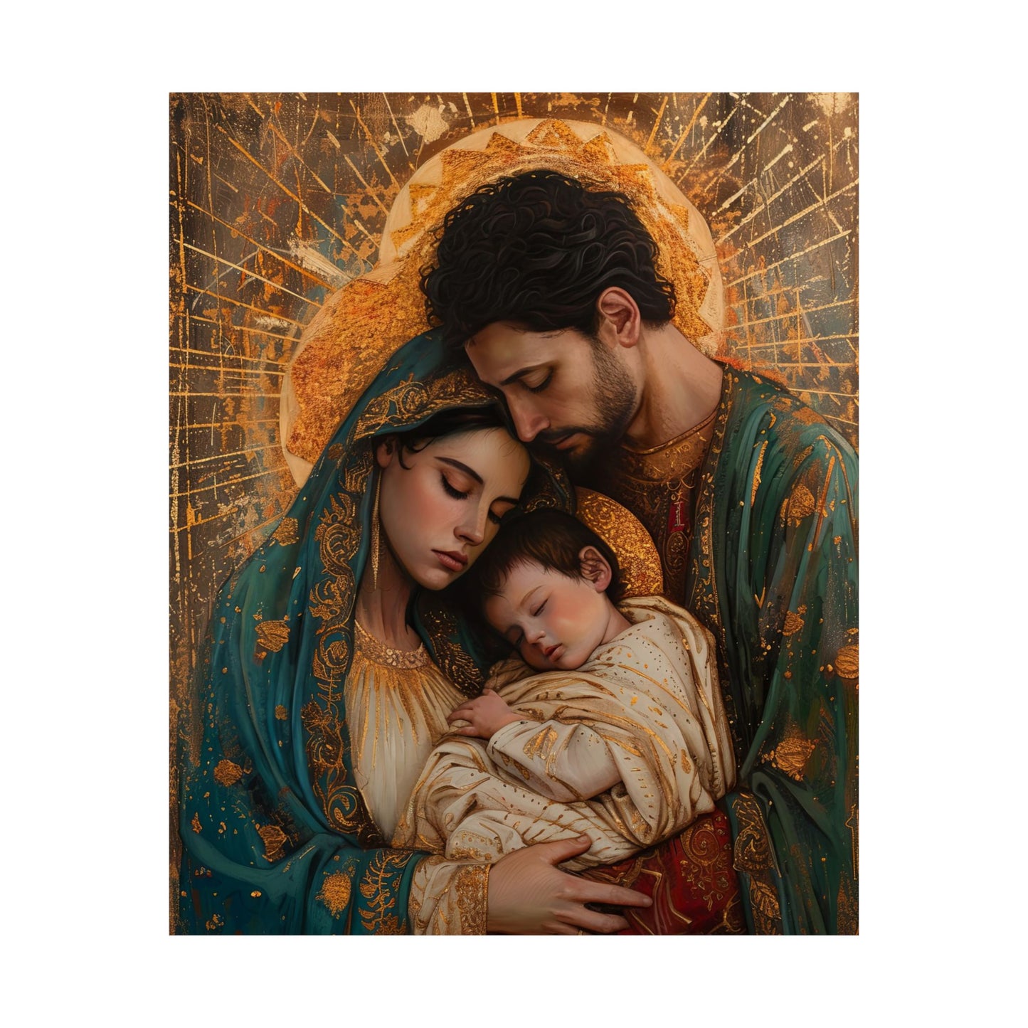 Divine Harmony - The Holy Family - Sanctified Souls Print - Multiple Sizes - Premium Matte Vertical Posters - Jesus, Mary, Joseph