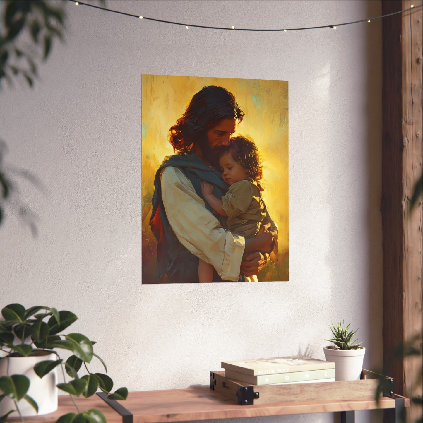 Divine Protector of the Innocent - Christ and Child Poster Print - Sanctified Souls Print - Catholic Art - Christian painting