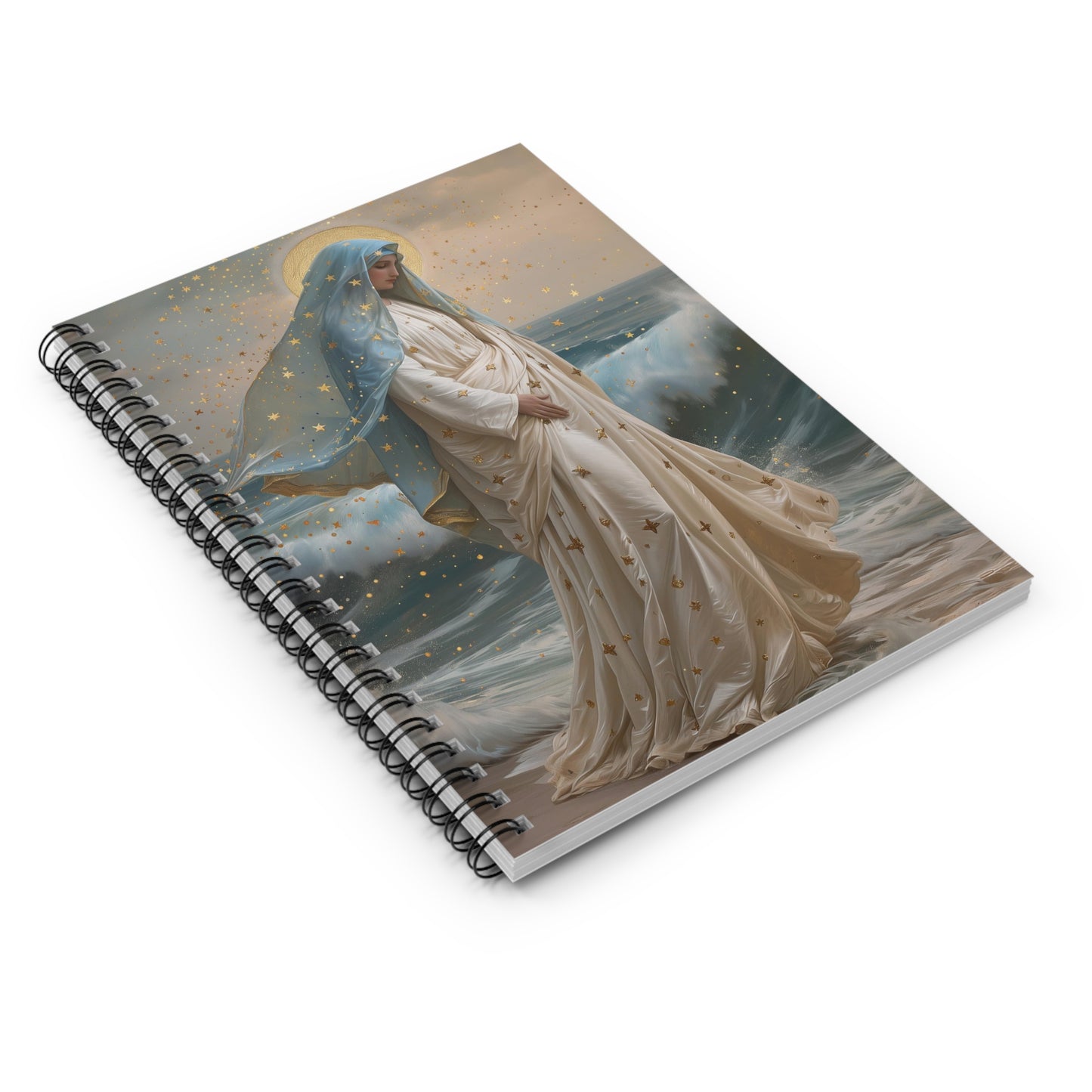 Ocean's Embrace - Devotion to Our Lady Journal - Our Lady Star of the Sea - Religious Based Notebook - Spiral Notebook - Ruled Line