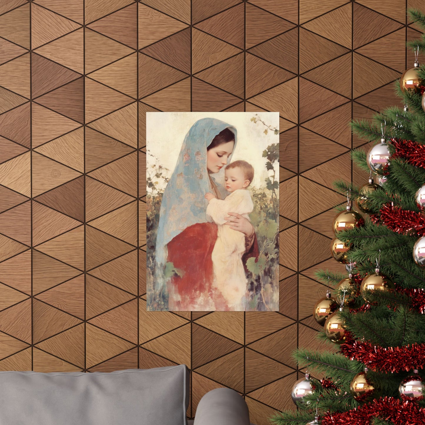Our Lady of the Grapes / Out Lady of the Harvest - Sanctified Souls Print - Multiple Sizes - Premium Matte Vertical Posters - Mother Mary