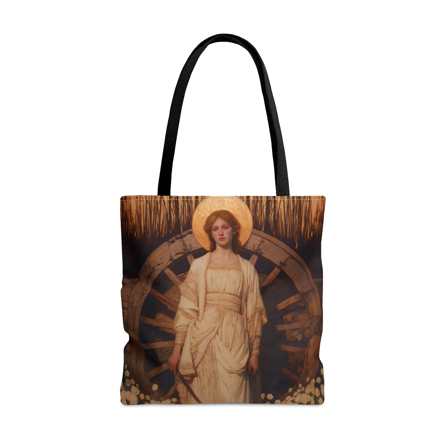 Saint Catherine of Alexandria - Tote Bag - Large Medium Small Faith Art Bag - Bible Study Faith Purse - Double Sided