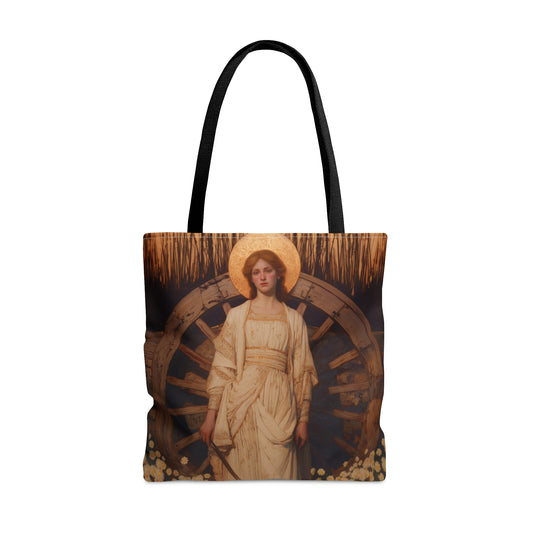 Saint Catherine of Alexandria - Tote Bag - Large Medium Small Faith Art Bag - Bible Study Faith Purse - Double Sided