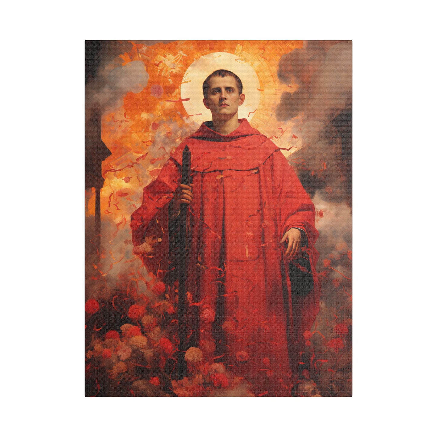 Saint Lawrence Deacon and Martyr Canvas Print - Multiple Sizes - Catholic Home art - Museum Wrapped Canvas - Sanctified Souls Print