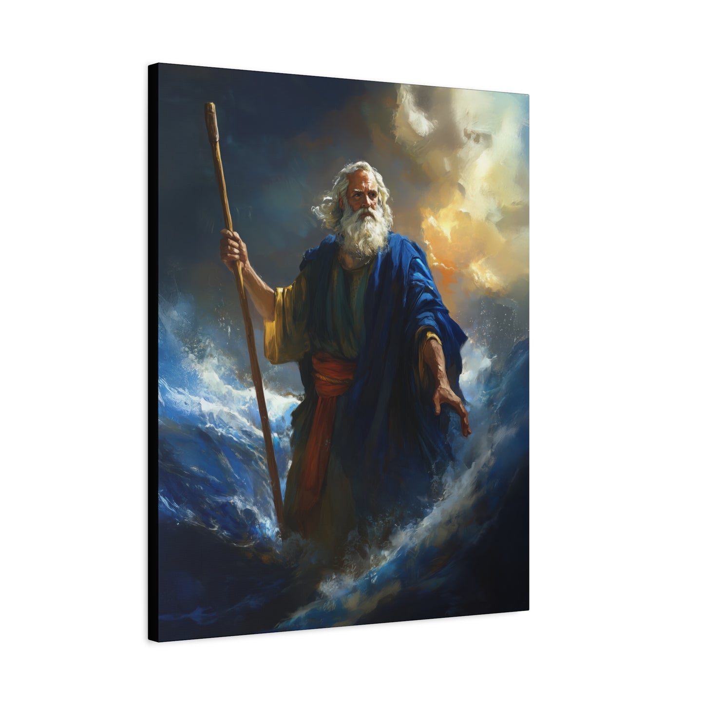 Moses Before the Trembling Sea - Gallery Wrapped Canvas - Print - Religious Art for your Home - Catholic Art